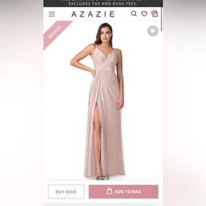 Azazie Evalin dusty rose bridesmaid dress